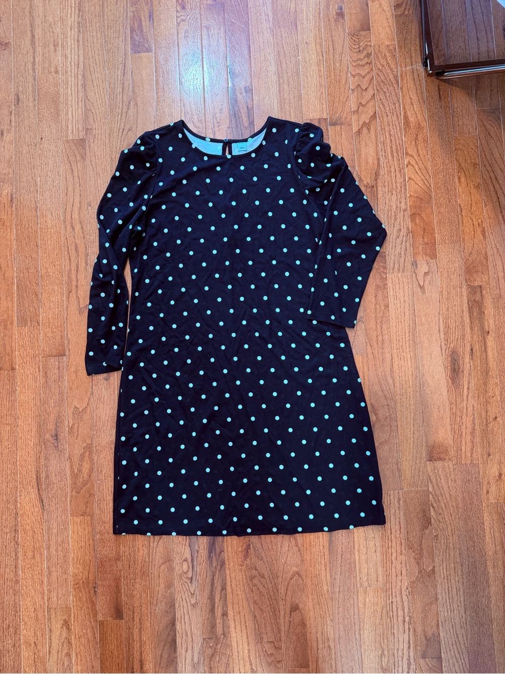 Black Polka Dot Long Sleeve Dress